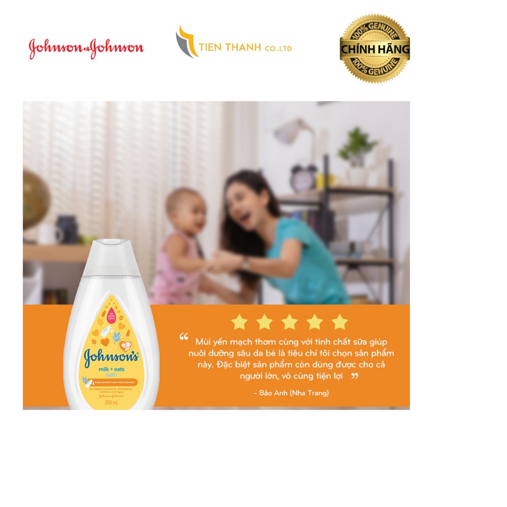 Sữa tắm Johnson's chứa sữa và yến mạch- JB Bath Milk + Oat (Hàng chính hãng).