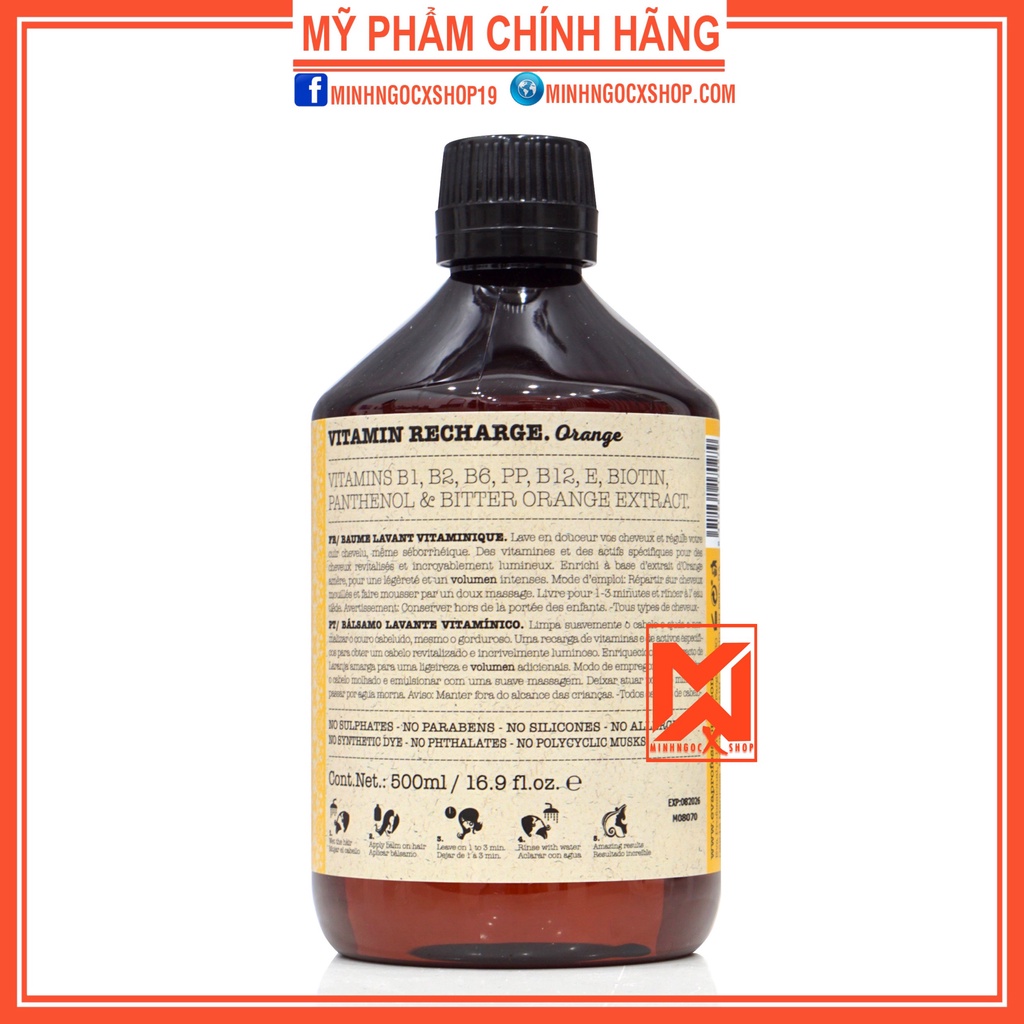 Dầu gội cho tóc dầu Eva Vitamin Recharge Orange 500ml chính hãng