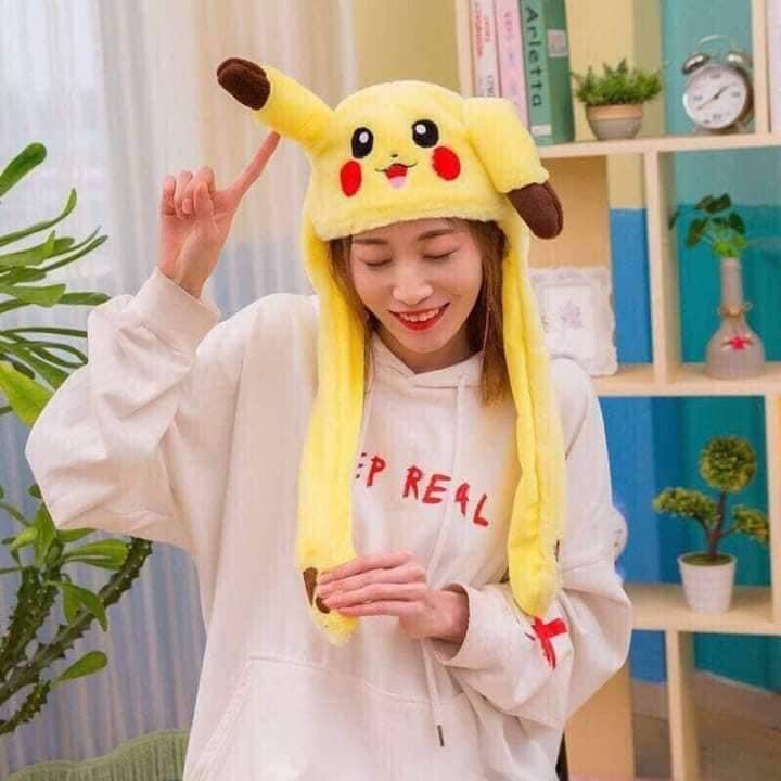 MŨ GIẬT TAI THỎ PIKACHU GIỮ ẤM SIÊU CUTE BÉ NÀO CŨNG MÊ