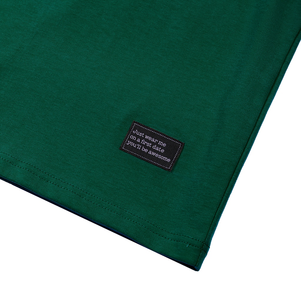 Áo Thun Tay Lỡ REMAKER Weesew Tee Oversize Unisex - Xanh Lá/Kem - Local Brand Chính Hãng