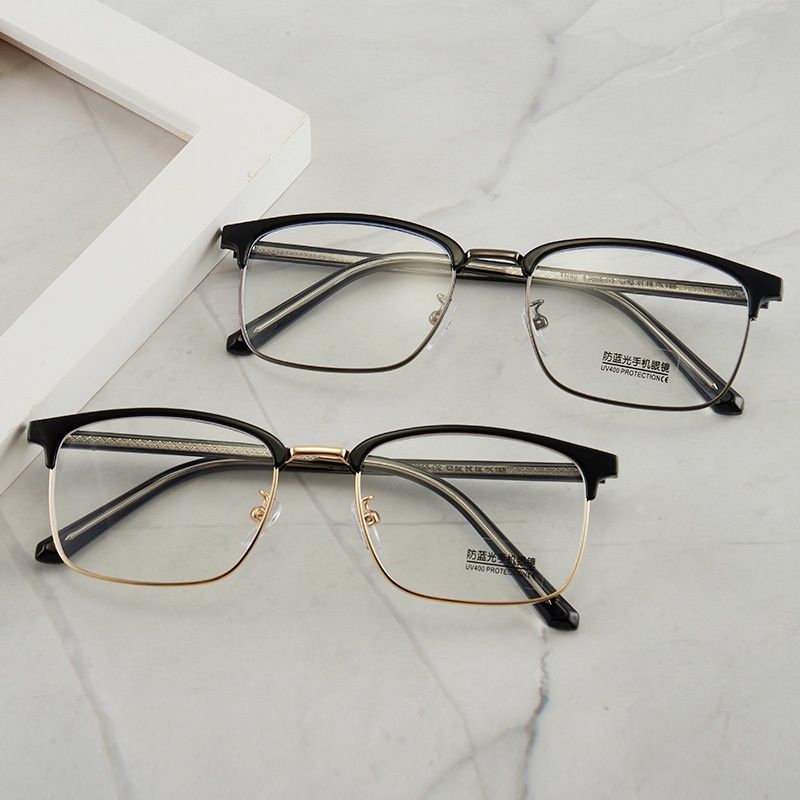 Kính Chống Ánh Sáng Xanh Gọng Kim Loại Hình Chữ Nhật Thời Trang Cho Nữ