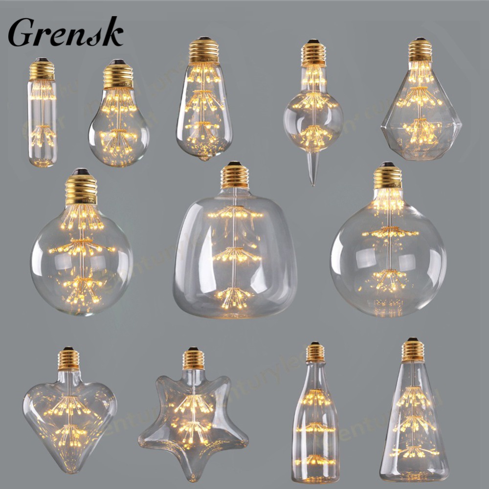 Bóng Đèn Led Sợi Tóc 3W E27 2200K Ánh Sáng Trắng Ấm Kiểu Vintage Bóng đèn trang trí