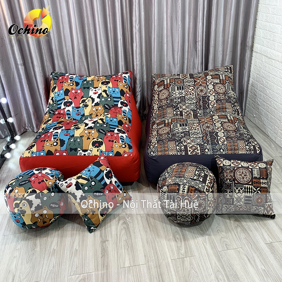 Ghế Lười Hạt Xốp Mẫu Sofa Giường Ngồi Và Nằm Thư Giãn Thoải Mái Có 2 Lớp Cao Cấp, Ghế Hạt Xốp Phong Cách Hiện Đại (Có Sẵ