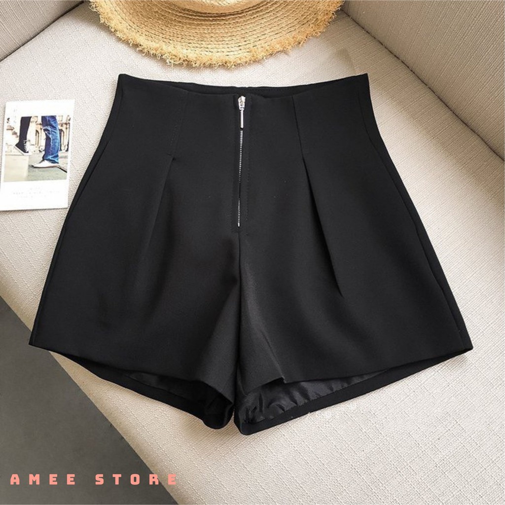 Quần Shorts Nữ Có Khóa Trước Vải Vitex Loại I Phong Cách Hàn Quốc - Amee Store