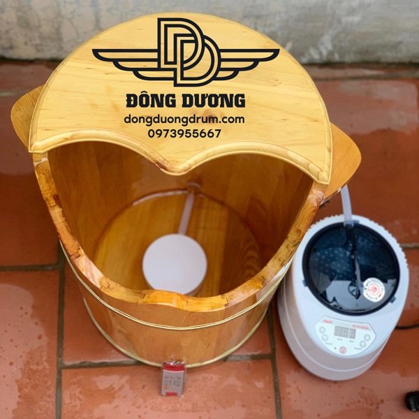 Thùng gỗ xông hơi chân kèm máy giúp làm giảm mệt mỏi, dễ chịu