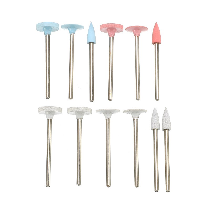 [Hàng mới về] Set 12 đầu đánh bóng răng giả chất liệu silicon tiện dụng bền bỉ Hp0312