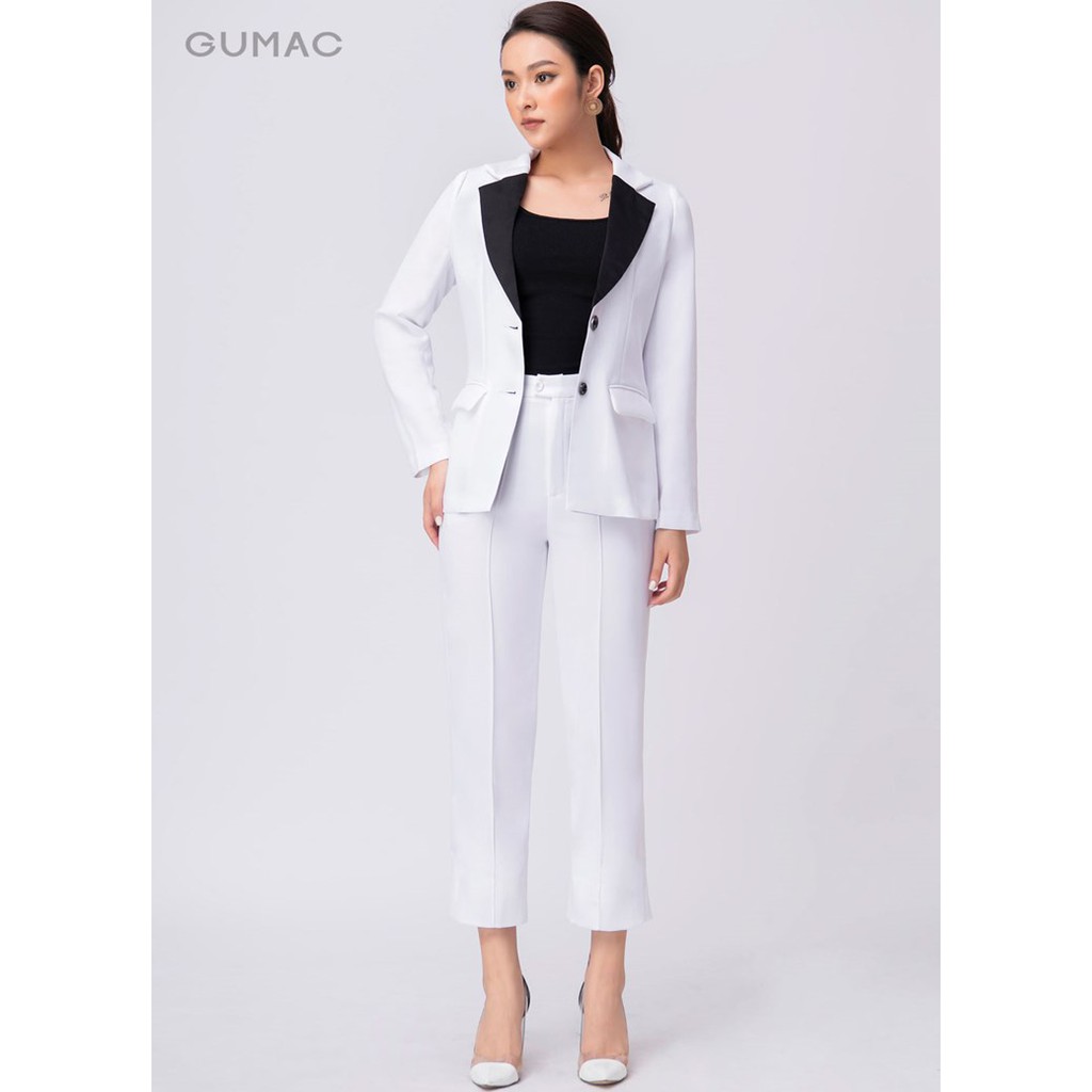 Quần tây nữ lỡ ống đứng GUMAC màu trắng đủ size, thanh lịch sang trọng QA10217 | BigBuy360 - bigbuy360.vn