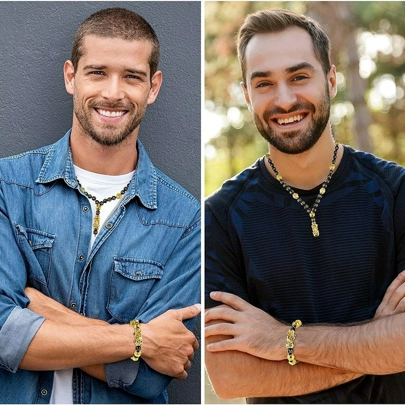 Chuỗi Hạt Đá Obsidian Tự Làm Làm Vòng Tay/Dây Chuyền May Mắn