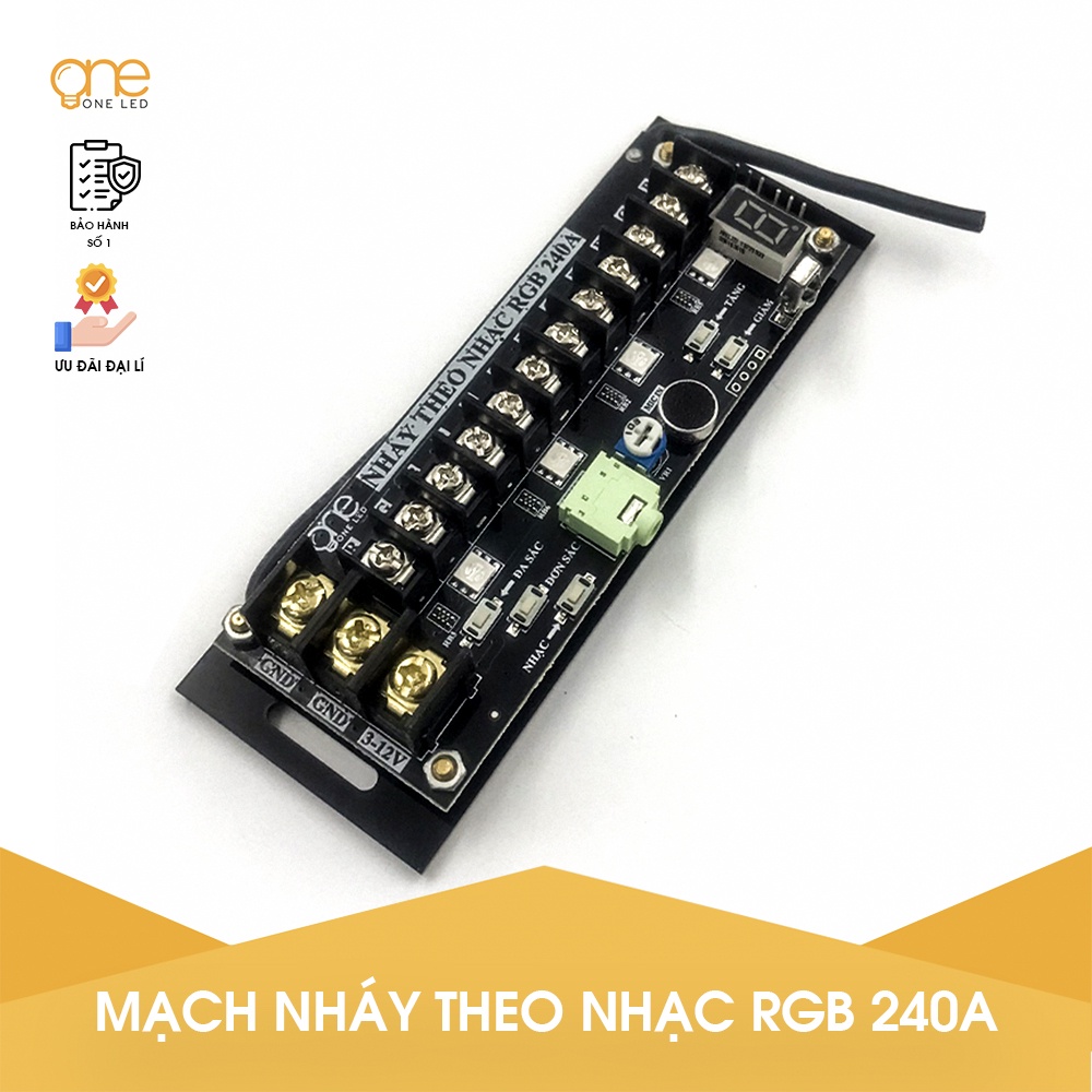Mạch điều khiển LED RGB 7 MÀU nháy theo nhạc - Công suất 240A CHính hãng OneLed
