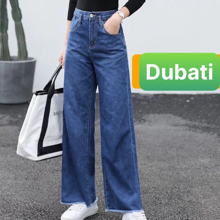 QUẦN BAGGY JEAN NỮ ỐNG SUÔNG RỘNG PHONG CÁCH HÀN QUỐC LƯNG CAO NÂNG MÔNG-DB 6714- DUBATI FASHION