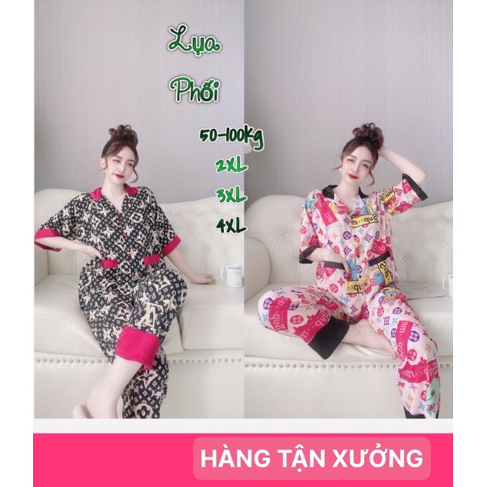 Đồ bộ Lụa Nhật 50-100kg chất đẹp mịn mát