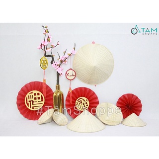 [ĐAN LÁT TỈ MỈ - NHIỀU SIZE] Nón lá trang trí hàng đẹp nhiều cỡ