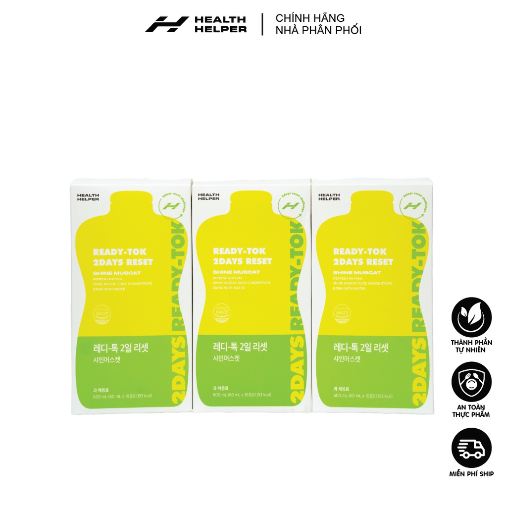 Detox giảm cân 48 giờ Ready Tok 2-Days Health Helper Hàn Quốc (2Hộp/20 gói/Vị Nho)