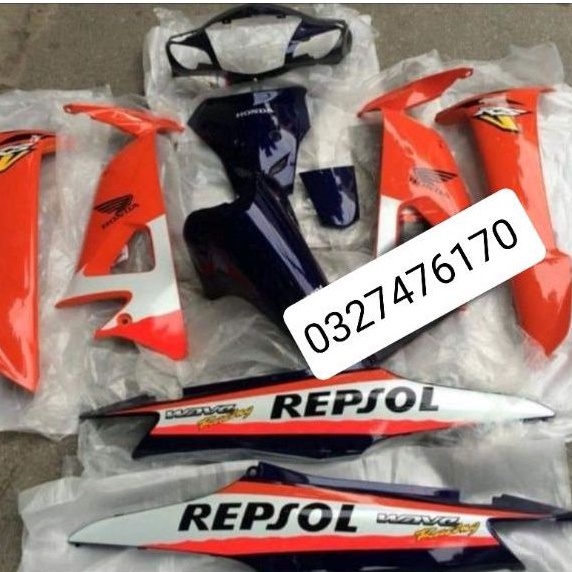 Bộ nhựa dàn áo xe WAVE RS cam zin honda luôn tem repsol