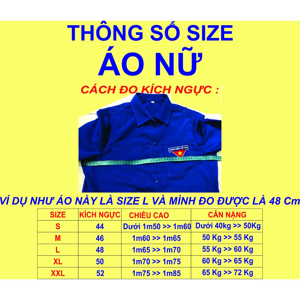 Áo đoàn, áo đoàn thanh niên Nam Nữ - Logo thêu - Vải Kate, bền màu cao | BigBuy360 - bigbuy360.vn