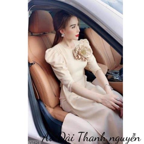 Áo dài lụa ngoc Trai  tay bồng 2 tà  cao cấp