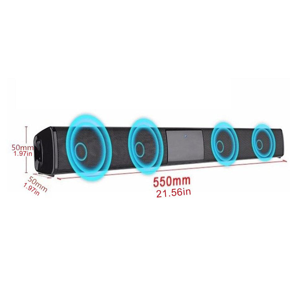 20W 4 Speakers Soundbar Home Theater Surrounding 3D Sound Wireless Speaker