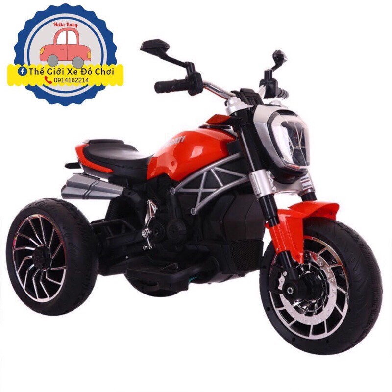 XE MÁY ĐIỆN TRẺ EM PHÂN KHỐI LỚN-1600 Ducati có đèn và nhạc cho bé