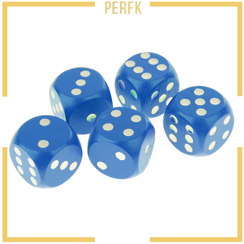 Bộ 5 Khối Xúc Xắc Bằng Gỗ Mặt 30mm DND D &amp; D MTG RPG D6