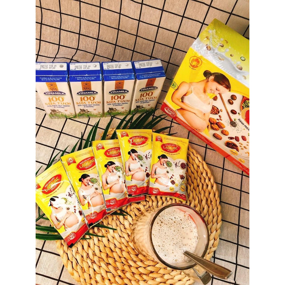 Ngũ cốc bầu Lạc Lạc Plus+ hỗ trợ mẹ giảm nghén, tăng cân chuẩn thai kỳ  - Herbaby