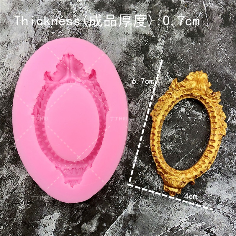 Khuôn silicone mềm dùng làm bánh kẹo hình khung gương DIY