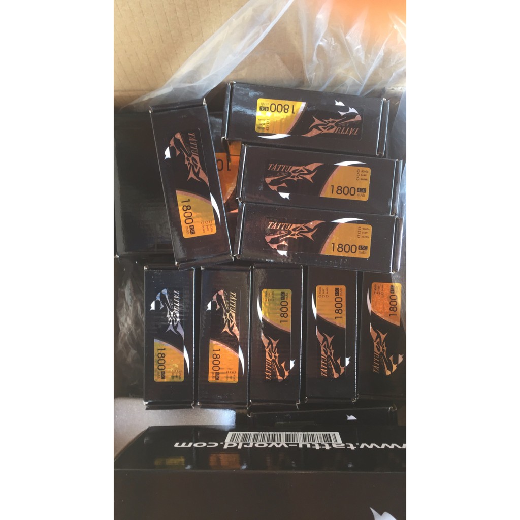 Pin tattu 1800mAh 45C 4S1P XT60 hàng chính hãng, tặng 1 jack chữ T