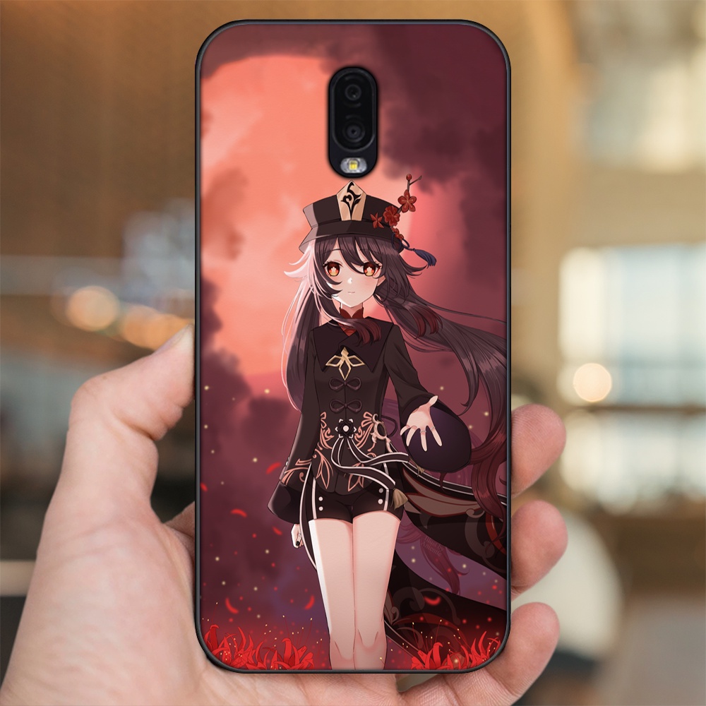 Ốp lưng Samsung J7 Plus viền đen in hình Hutao Genshin Impact