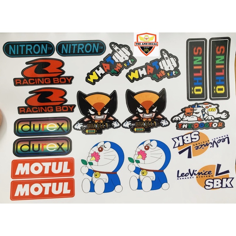 Tấm hình dán ngộ nghĩnh trang trí xe máy