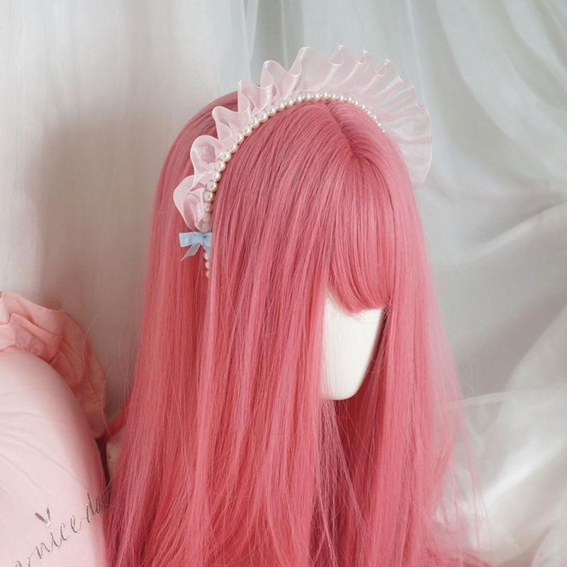 Băng Đô Vải Lưới Đính Ngọc Trai Phong Cách Lolita