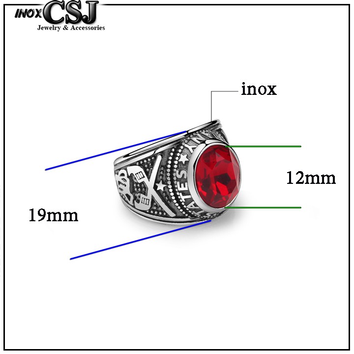 Nhẫn inox cao cấp đính đá siêu đẹp, bền màu, chuẩn thời trang - tặng hộp đựng xinh xắn