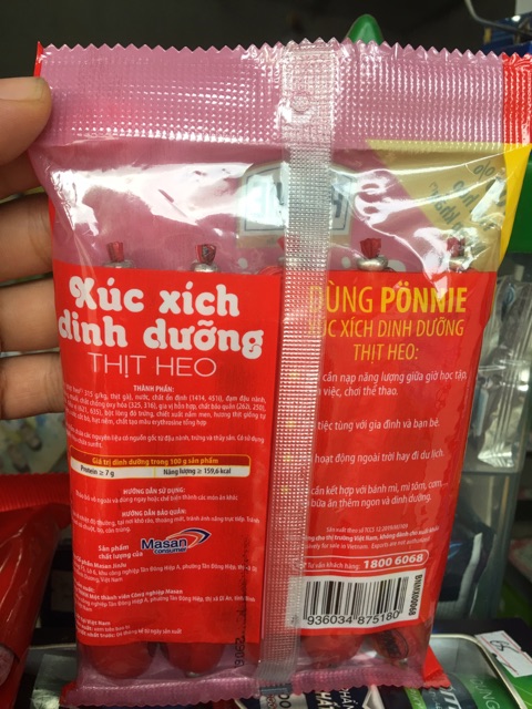 XÚC XÍCH DINH DƯỠNG THỊT HEO PONNIE 175g(5 cay x 35g)