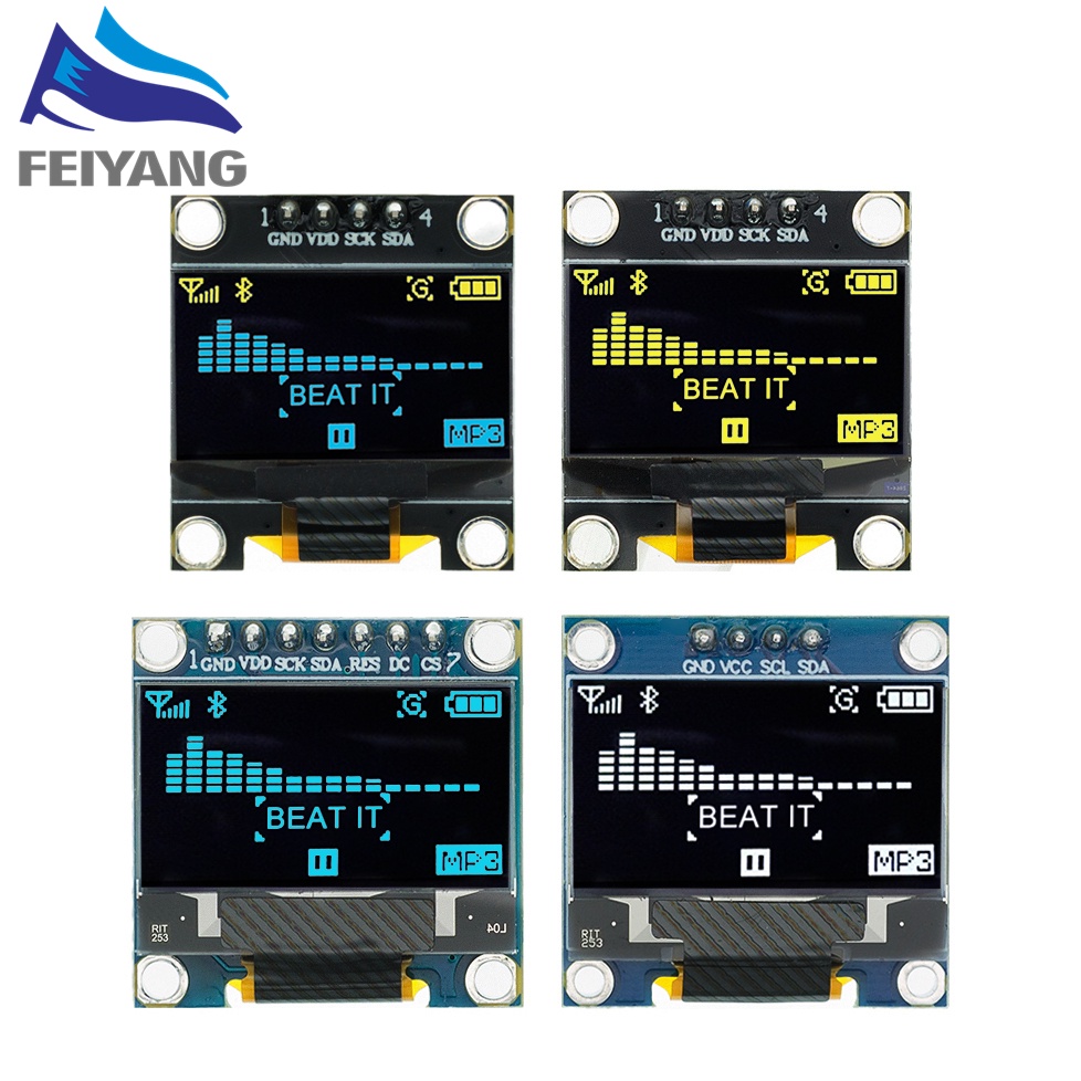 Bảng Mạch Màn Hình OLED SSD1306 12864 0.96 inch IIC SPI Serial 7/4Pin Trắng/Xanh Dương/Vàng Cho Arduino