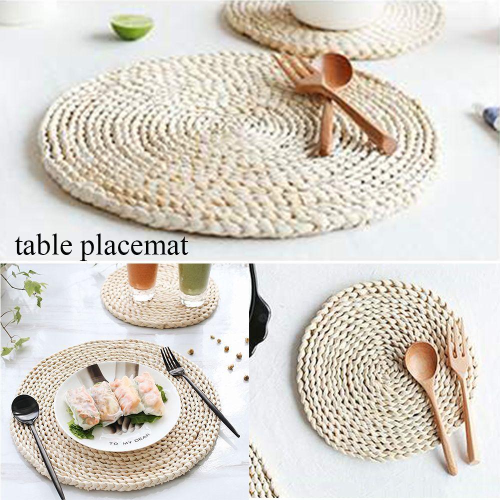 Tấm Lót Bàn Ăn Bằng Vải Dệt Thủ Công Tự Nhiên Cách Nhiệt Chống Trượt Tiện Dụng