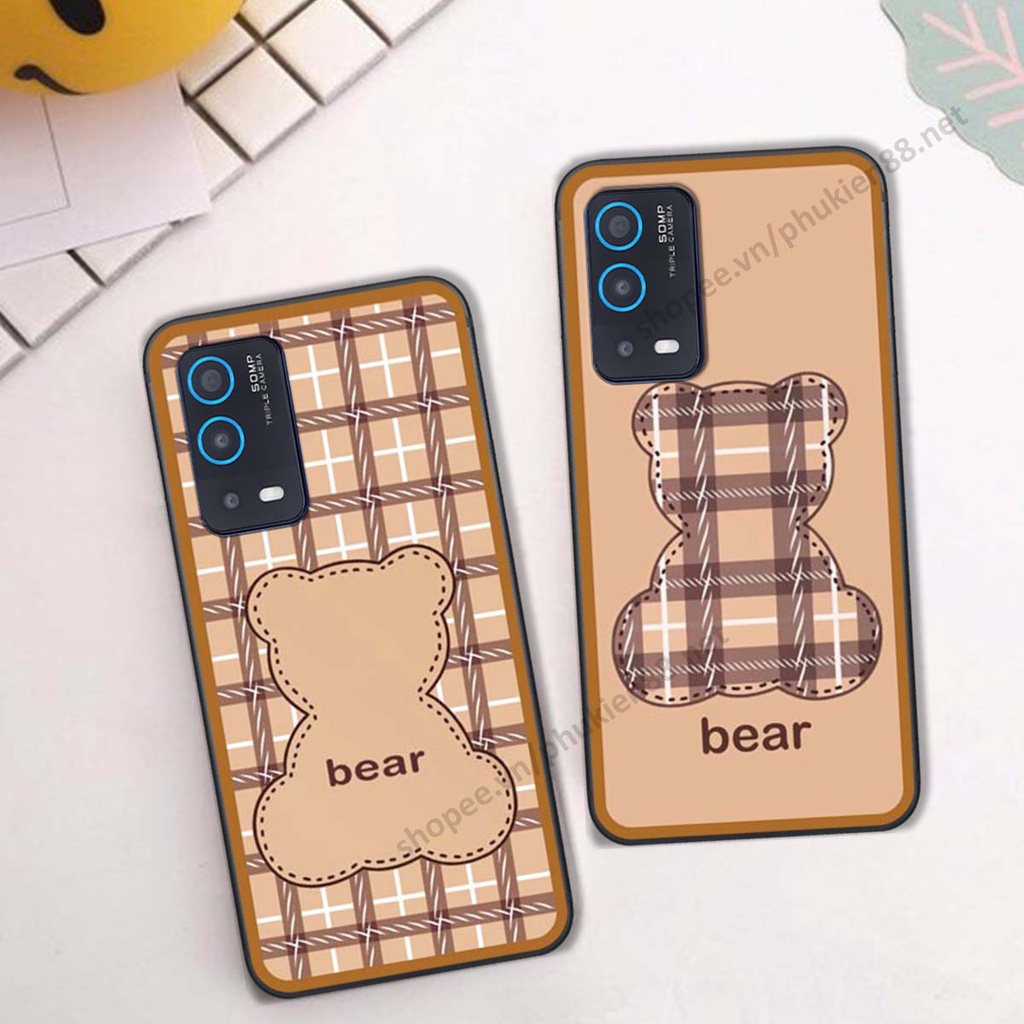 Ốp lưng Oppo A54 / A55 ốp điện thoại LineBear, bé tóc xù, hoa siêu đẹp