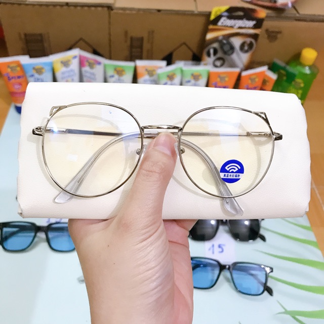 Kính gọng mắt tròn cute live shopee 80k