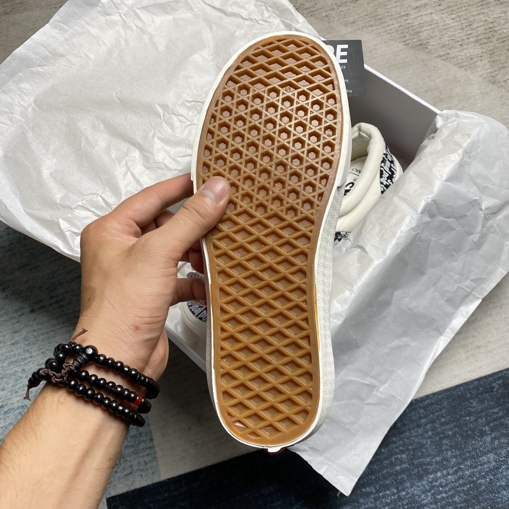 Giày sneaker nam nữ đi học: Vans Authentic Fear of God (Vans FOG trắng đen (Trắng/Đỏ) - HYPE Sneaker | Bản thường