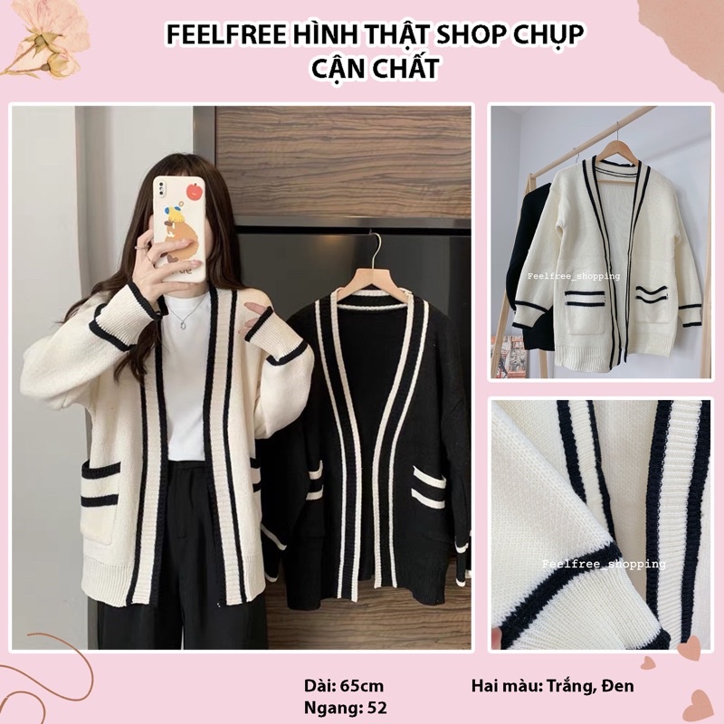 Áo Cardigan Len Nữ Chất Vải Dày Có Túi (Kèm Hình Thật)