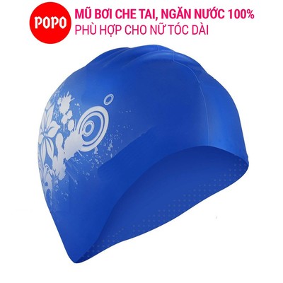 Nón bơi cho nữ tóc dài POPO CA35 ngăn nước tuyệt đối