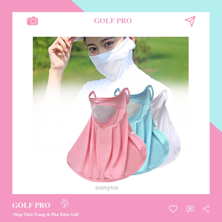 Khẩu trang chống nắng golf nữ PGM khăn chống nắng tia UV shop GOLF PRO KT002