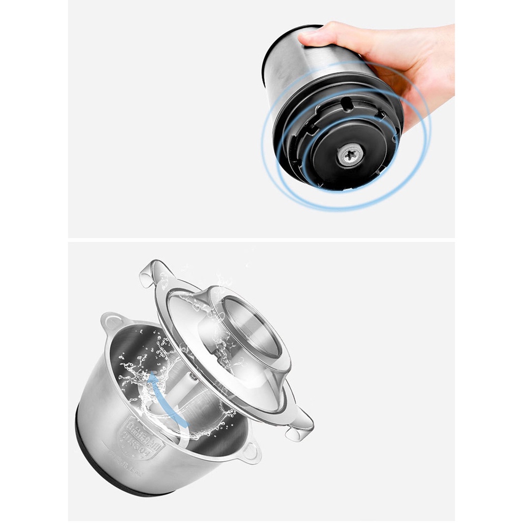 [Hàng Sẵn] Máy xay thịt, máy xay đa năng bằng điện Thép không gỉ 2L 220V 300W cho nhà bếp【Utah054】