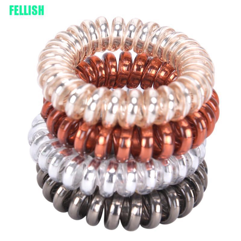 Set 1 / 5 Dây buộc tóc kiểu lò xo co giãn nhiều màu tùy chọn thời trang