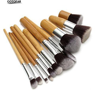 Bộ 11 cọ trang điểm chuyên nghiệp có tay cầm bằng gỗ