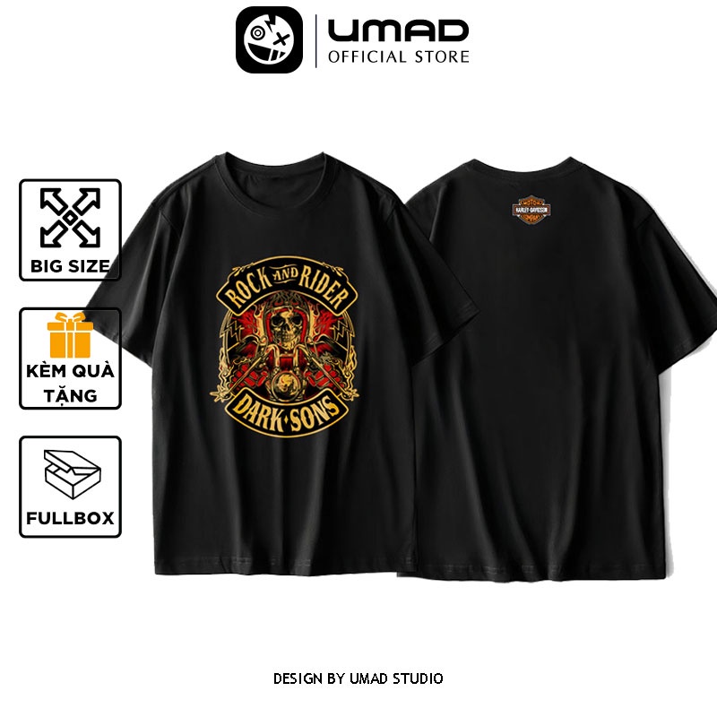 Áo thun UMAD unisex racing biker Harley Davison v.5 nam nữ tay ngắn có big size (40kg-110kg)