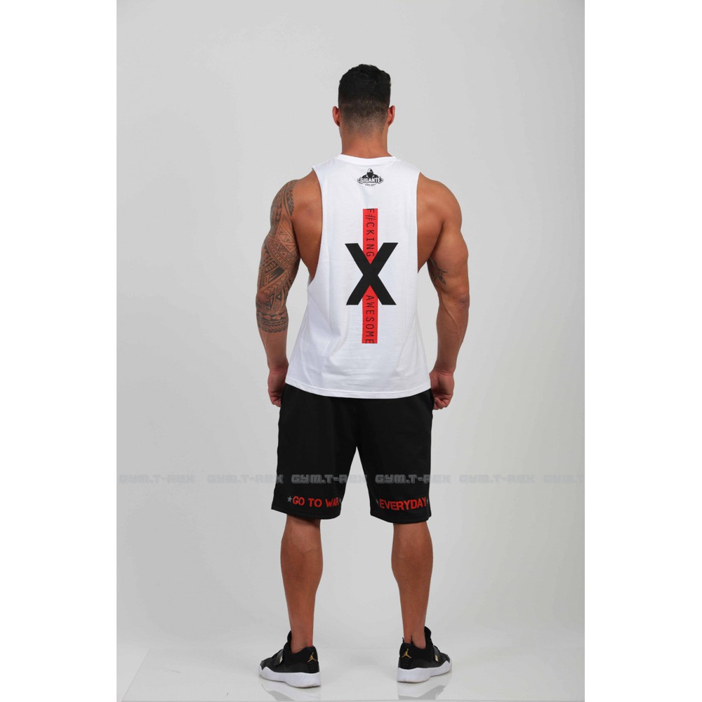 Áo tanktop tập gym nam cotton co dãn 4 chiều GIGANTE SP074, Áo ba lỗ gym nam [Gym T-Rex]