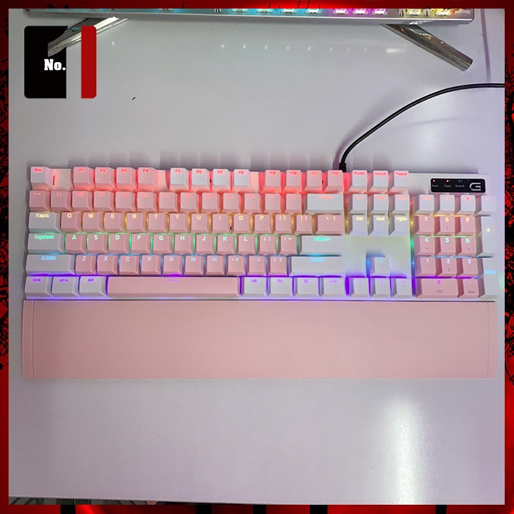 Bàn Phím Cơ Gaming Keycap Xuyên Led Màu Hồng OHYEAH 3218 Led Rgb Bàn Phím Máy Tính Laptop Pc Chơi Game Có DâY