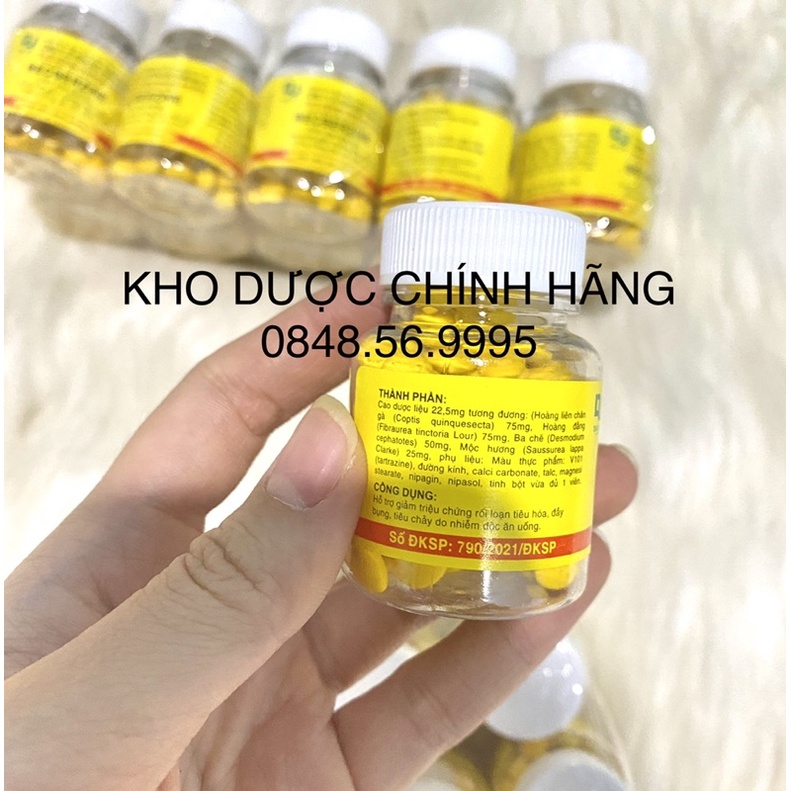 BECBEZINE viên bao đường lọ 100 viên - Giảm triệu chứng rối loạn tiêu hoá, đau bụng, tiêu chảy do nhiễm độc ăn uống