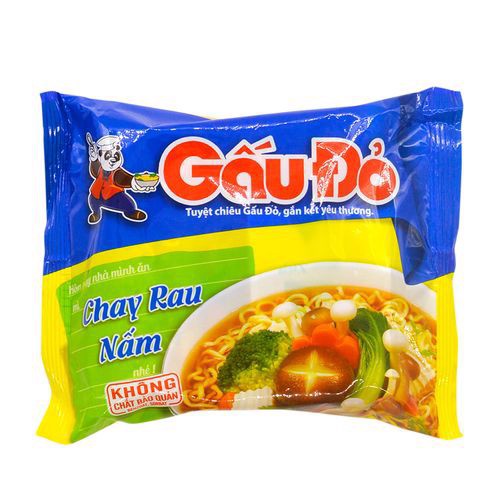 Mì Gấu Đỏ Chay Rau Nấm 63g Thùng 30 Gói