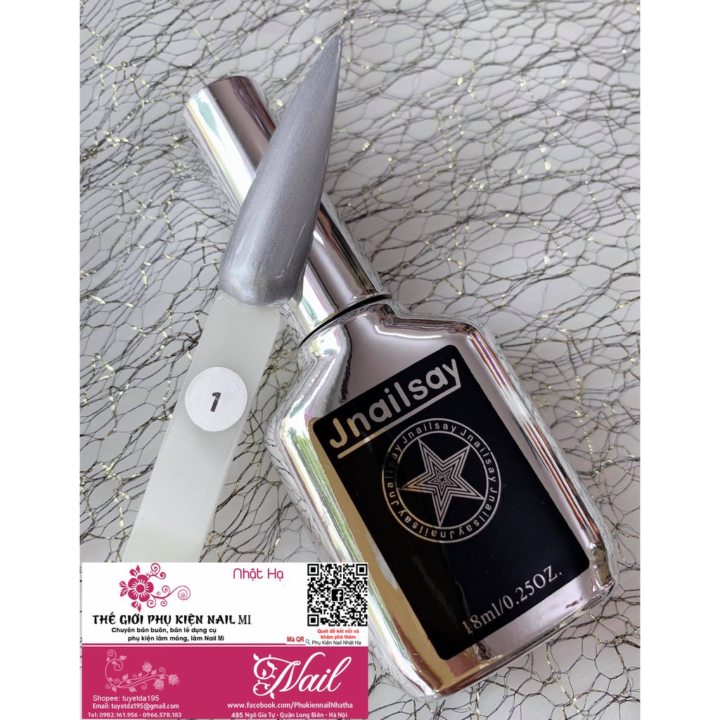 Sơn Gel Tráng Gương JnailSay Màu Bạc 18ml