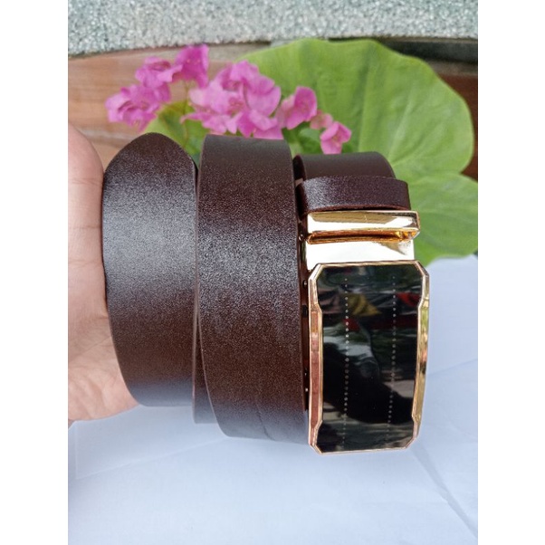 Thắt lưng nam da bò thật nguyên tấm khoá tự động cao cấp, Dây nịt nam da bò hàng hiệu STORE CH