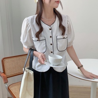 Set bộ nữ xốp viền pha túi mới